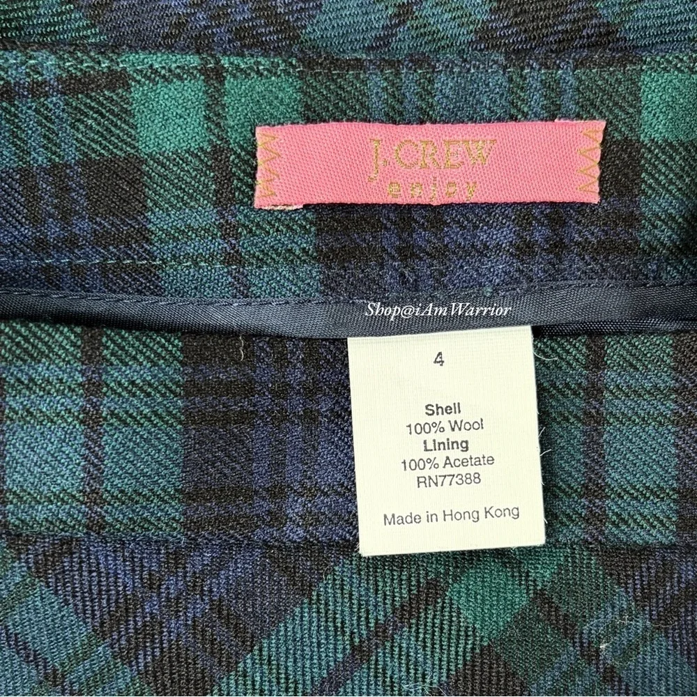 J.Crew RARE vintage green/blue tartan plaid wool maxi skirt *shop@iamwarrior